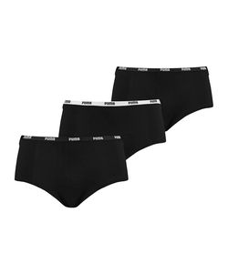 PUMA Damen Iconic Mini Shorts, 3er Pack - Soft Baumwolle Stretch Schwarz L