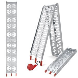 Jago® Auffahrrampe 340kg pro Rampe - 1er oder 2er, Aluminium, klappbar, Antirutsch, Faltbare - Auto Motorrad Verladerampe, Auffahrschiene