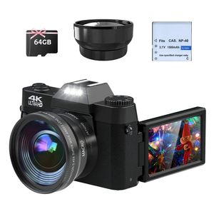 Fine Life Pro 4K Digitalkamera, 48MP Fotokamera mit 180° Flip 3.0" Bildschirm, 16X Digitalzoom Kompaktkamera mit Weitwinkel Linse und Macro Linse