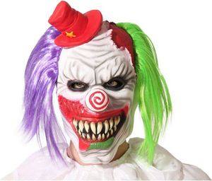 Atosa Latex Halloween Clown Haarmaske Mehrfarbig  Mehrfarbig One Size
