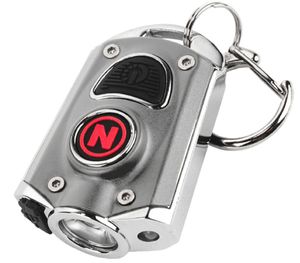 NEBO Schlüsselanhänger für Herren, mit  LED Taschenlampe, Silber