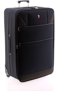 Trolley-Koffer "Jumbo" - 83 cm, XXL-Volumen 140 Liter, Dehnfalte, 2 Rollen, schwarz, Rollenkoffer, Koffer