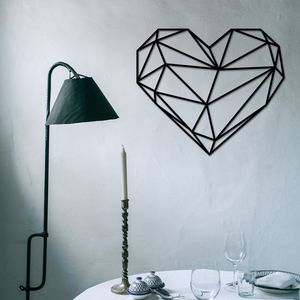 Wallity, Heart- ENZ1124, Schwarz, Sonstige Wohndekorationen, 47 x 40 cm, 100% Metall (Dicke: 1