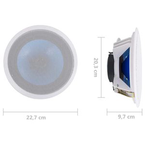 vidaXL Einbaulautsprecher für Decke und Wand mit Hochtöner 180W