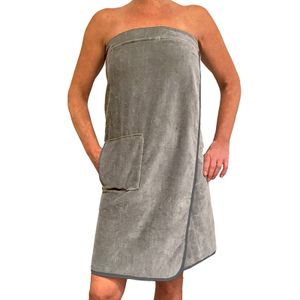 HOMELEVEL Saunakilt für Damen und Herren mit Klettverschluss und Tasche aus 100% Baumwolle Sauna Kilt Sarong