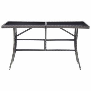Hommie® Gartentisch Grau 140 x 80 x 74 cm Poly Rattan Hommie® Gartentisch Grau 140 x 80 x 74 cm Poly Rattan