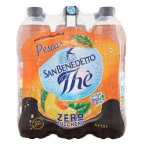 12x San benedetto Zero Eistee The' Pfirsich PET 1,5L ohne Zucker tea erfrischend