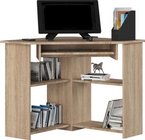 Eck-Schreibtisch AKORD TED Sonoma-Eiche und 5 Ablagen B80 x H74 x T80 cm