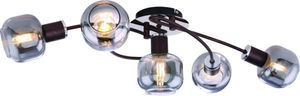 Globo Lighting Deckenleuchte Metall bronzefarben, verchromt, Glas rauchfarben, LxBxH: 630x380x210mm, exkl. 5x E14 40W 230V