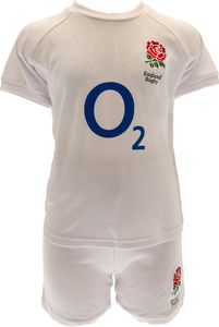 England RFU - Dětské tričko a šortky TA10958 (86) (Bílá)