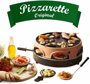 Emerio Kombi-Pizza Ofen,Pizzarette,Raclette,Grill, 6 Pers.