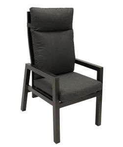 DEGAMO Gartensessel Hochlehner Sessel MANCIANO, Aluminium dunkelgrau mit Polster, stufenlos verstellbar, 2 Stück