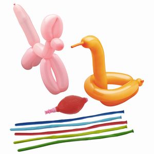 PAPSTAR Modellier Luftballons inkl. Pumpe 5 Luftballons