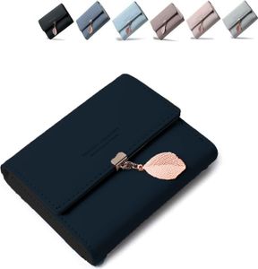 Mofut Geldbörse, Damen-Geldbörse,Blattkarten-Halter,kleine Mini-Kompakt-Geldbörse Münztasche mit Reißverschluss und ID-Fenster