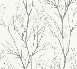 A.S. Création Tapete in Astoptik Blooming Vliestapete grau weiß schwarz 10,05 m x 0,53 m