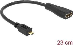 DELOCK HDMI Kabel Ethernet A -> micro D Bu/St 0.20m