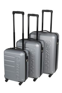 Sada kufrov Slazenger - 3-dielna sada cestovných kufrov - tvrdý kufor malý, stredný a veľký - cestovný kufor s kolieskami a zámkom - veľmi ľahký - ABS plast - sivý