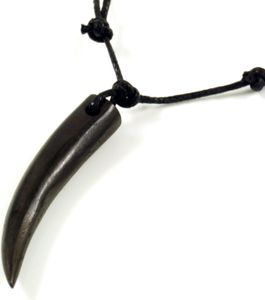 Ethno Hornschmuck Kette, Peace Surferkette - Zahn, Braun, Holz,Muschelscheiben, 4*0,5 cm, Ketten & Modeschmuck für den Hals
