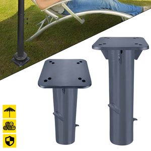LARS360 2 Stück Universal-Bodenplatte Sonnenschirmständer für Sonnenschirm Ampelschirm Terrasse Dunkelgrau
