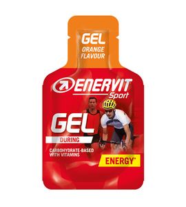 ENERVIT Gel - sicheres Energiegel für Sportler mit Kohlenhydraten und Vitaminen - unterstützt hohe Aktivität - 25ml Orange