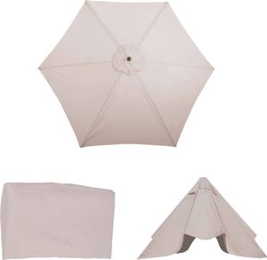 Ersatz-Bezug für Sonnenschirm Florida, Sonnenschirmbezug Ersatzbezug, Ø 3m Polyester 6 Streben creme Ersatz-Bezug für Sonnenschirm Florida, Sonnenschirmbezug Ersatzbezug, Ø 3m Polyester 6 Streben creme