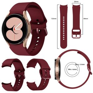 Für Samsung Galaxy Watch 4 40mm Uhr Kunststoff / Silikon Armband Ersatz Arm Band Wein Rot