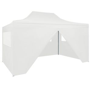 vidaXL Faltbares Partyzelt mit 4 Seitenwänden 3 x 4,5 m Weiß