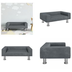 vidaXL Kindersofa Dunkelgrau 70x45x26,5 cm Samt - Kindersofa - Kindersofas - Minisofa - Spielzimmersofa