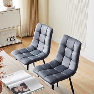 DEULINE Esszimmerstühle Essstühle Samtbezug Polsterstuhl Stühle Esszimmer Stuhl Milano 2er-Set GRAU 521251