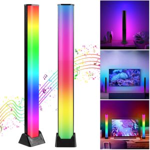 2 Stück LED RGB Lightbar Musik Sync Pickup Rhythm Light Atmosphäre Lichtleist Gaming Lampe TV Hintergrundbeleuchtung