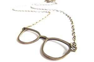 Brille Kette Halskette Miniblings 50cm Brillen Brillenkette Hipster Nerd Bronze