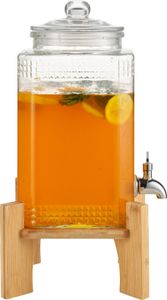 SucceBuy Getränkespender, 1,5 Gallonen, Party Drink Server, Glas, Ständer, Edelstahl Zapfhahn, Saft, Tee, Wasser, Restaurants, Hotels