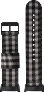 INF Nylon Uhrenarmband für Fitbit Charge 5, Atmungsaktives Sport-Ersatzband Schwarz+Grau
