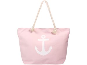 Damen Shopper Beach Bag Einkaufstasche ca. 55 x 38 cm , Farbe wählen:Anker pink