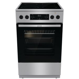 Gorenje GECS5C70XPA Elektroherd mit Glaskeramik-Kochfeld, mit Airfry, FrozenBake und Pizza-Funktion, GentleClose, 50cm Breite