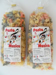 Streuteile Noten aus Nudelteig, 2X 250 g, Nudeln, Pasta, Dekoration, Delikatesse, Note Musik