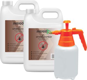 INSIGO 2x2L + 2L Sprüher Anti Spinnenspray Spinnenmittel Spinnenabwehr gegen Spinnen-Bekämpfung Spinnen vertreiben Schutz Zecken Ungeziefer