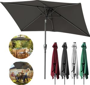 Bettizia Sonnenschirm Rechteckig Balkonschirm Ø210x140cm Grau beidseitig um 30° knickbar mit kurbel Marktschirm Terrassenschirm Sonnenschutz Gartenschirm Bettizia Sonnenschirm Rechteckig Balkonschirm Ø210x140cm Grau beidseitig um 30° knickbar mit kurbel Marktschirm Terrassenschirm Sonnenschutz Gartenschirm