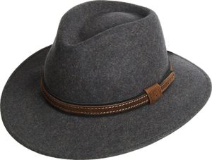 SCIPPIS AUSTIN Wollfilzhut, Filzhut Wollhut Westernhut Cowboyhut Freizeithut Outdoorhut Hutt Grau/melange M
