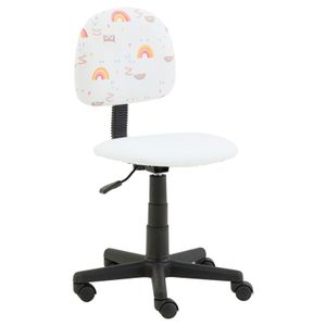 Drehstuhl ALPACA für Kinder mit Kunstlederbezug in weiß, Kinderschreibtischstuhl höhenverstellbar ergonomisch mit Kunstleder bezogen