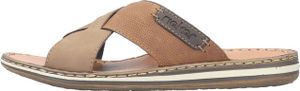 Rieker Herren Pantolette Leder gekreuzte Riemen 21088, Größe:45 EU, Farbe:Braun