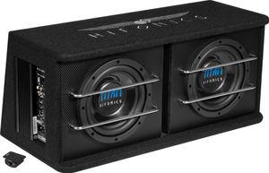 HIFONICS Dual Aktiv Bassreflex Gehäuse-Sub TDA-200R Dual-Bassreflexbox 2x20 cm
