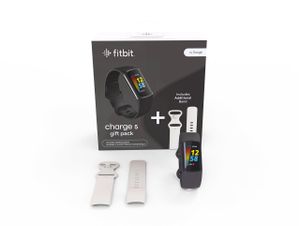 Fitbit Charge 5 Bundle FTB.FB421BKBK-EUBNDL Tracker con Cassa in Acciaio e Display AMOLED Nero Bianco