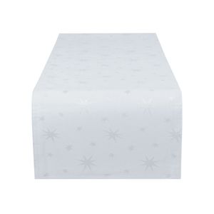 Tischläufer 30x160 cm Weiß Weihnachten Polyester Sterne Tischband Herbst Advent Weihnachts Tischdeko