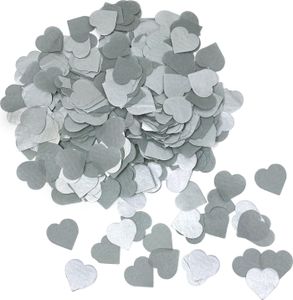 Oblique Unique Papier Herz Konfetti 1000 Stk Herzen Tischdeko Streu Deko für Valentinstag JGA Hochzeit Liebe - silber