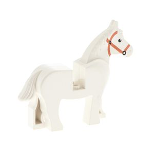 1x Lego Tier Pferd  abgenutzt weiß Zügel Ritter 4121830 4493c01pb04