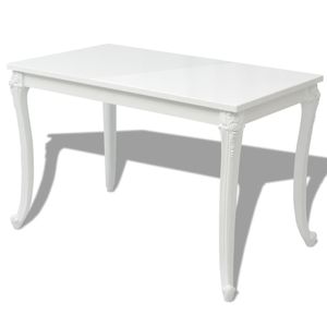 vidaXL Jedálenský stôl 116 x 66 x 76 cm vysoký lesk biely