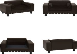 vidaXL Pohovka pre psov hnedá 81x43x31 cm plyš a Imitácia kože - Pohovka pre psov - Pohovka pre domáce zvieratá - Pohovky pre domáce zvieratá