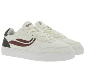 Genesis G-Soley Damen Skater-Schuhe Echtleder Low Top Sneaker 1004238 Weiß/Bordeaux, Größe:37