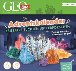 FRANZIS 67186 - GEOlino Adventskalender Kristalle züchten und erforschen, fertige Kristalle in 24 Tagen, zum Experimentieren, Erforschen und Entdecken, für Kinder ab 10 Jahren